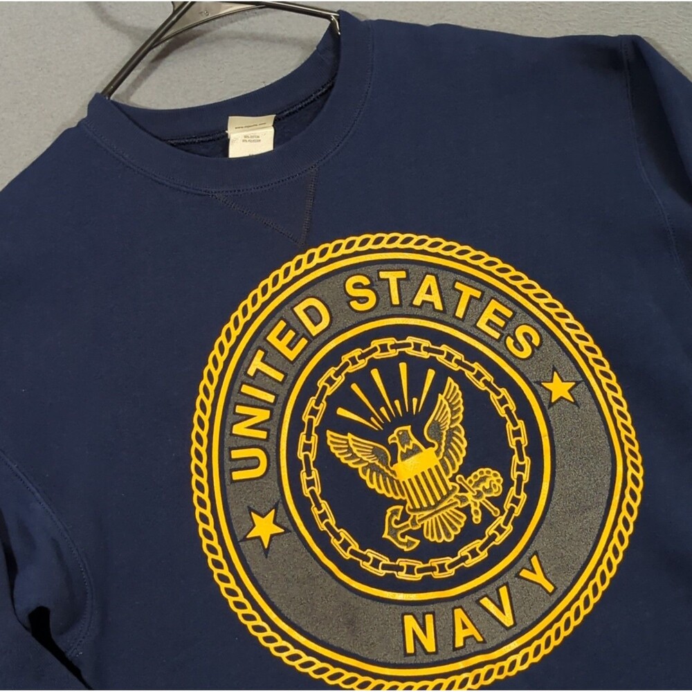 M.J. Soffe United States Navy Sweatshirt Adult M Blue Eagle Emblem 90s USA Made
